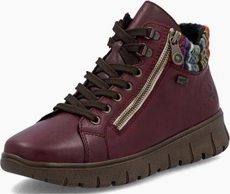 Rieker Womens Rieker Ladies Boots N1305-35 vino multi waterproof - Red - Size: 8