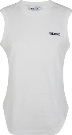 The Attico Reese Cut Out Tank Top - Dames - Tops zonder mouwen - Wit - 2XL - Katoen - Tops