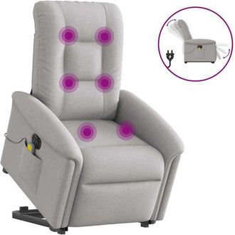 vidaXL Vidaxl - Sill&oacute;n De Masaje El&eacute;ctrico Reclinable Elevable Tela Gris Nube