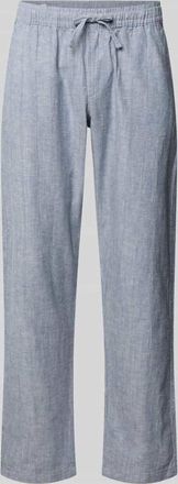 Jack & Jones Jack & Jones Relaxed Fit Hose aus Baumwoll-Leinen-Mix Modell KANE in Blau, Gr&ouml;&szlig;e XXL