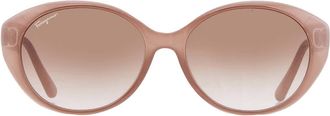 Ferragamo Brown Gradient Oval Ladies Sunglasses SF1074SLB 716 57