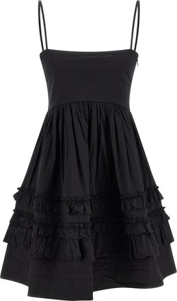 Ganni Black Mini Frill Dress