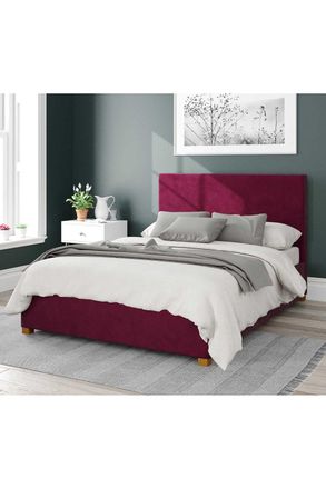 Aspire Home Accents Garland Upholstered Ottoman Storage Bed, Plush Velvet Fabric in Wine | Size: Single