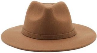Mango Wool Felt Fedora in Medium Brown at Nordstrom Rack
