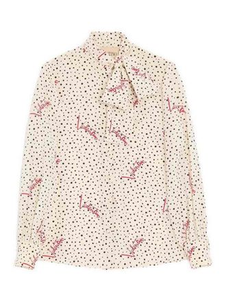 Valentino Garavani Plus De Pois Crepe De Chine Bubble Shirt