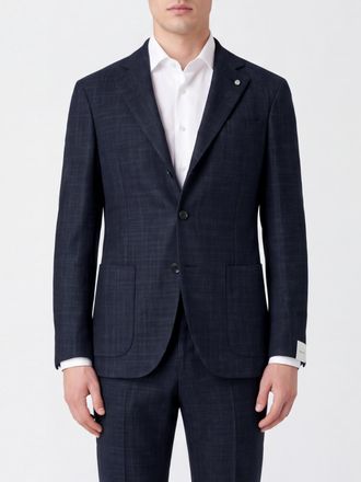 Luigi Bianchi Single-Breasted Virgin Wool and Silk Blazer with Lapels