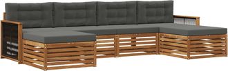 vidaXL Conjunto De Sof&aacute;s De Exterior 6 Uds. Madera De Acacia S&oacute;lida Vidaxl