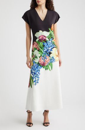 Elie Tahari The Iris Spring Meadow Dress in Spring Meadow Print at Nordstrom, Size 4