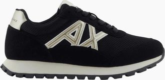 A|X Armani Exchange Mens Mesh Black/Gold Runner Trainer - Size: 10