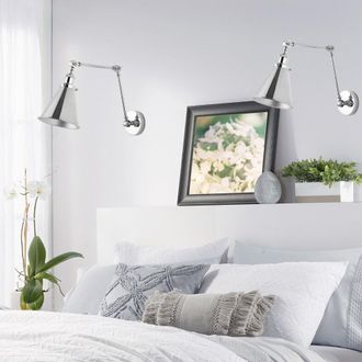 Jonathan Y Designs Rover 7 Adjustable Classic Glam Arm Metal LED Wall Sconce (Set of 2)