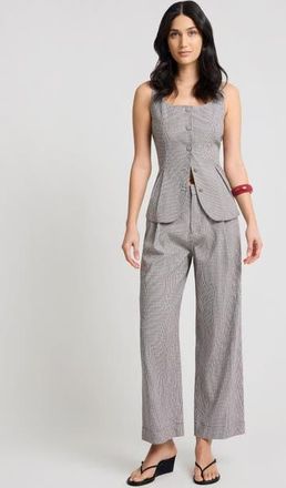 Onia Peplum Vest in Brown/white at Nordstrom, Size 10