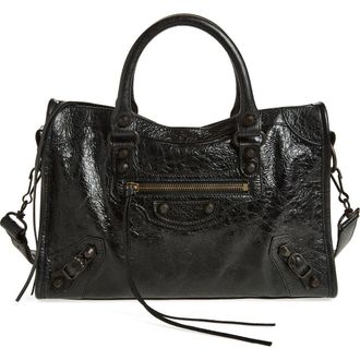 Balenciaga Small Le City Leather Satchel in 1000 Black at Nordstrom