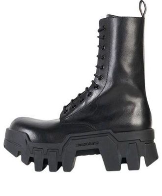 Balenciaga (WMNS) Balenciaga Bulldozer Lace Up Boot Black Vegetal Calfskin 671554WBCQ01000