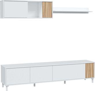 For&eacute;s Fores - Muebles De Sal&oacute;n Ethna Blanco Artik Y Natur Estilo Moderno Para Comedor 200x40cm