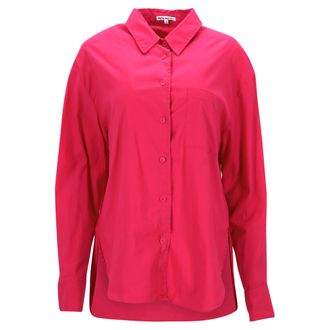 Reformation Will Button Shirt in roze katoen