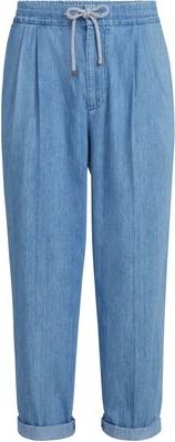 Brunello Cucinelli Lightweight denim trousers in Light Denim at Nordstrom, Size 60 It