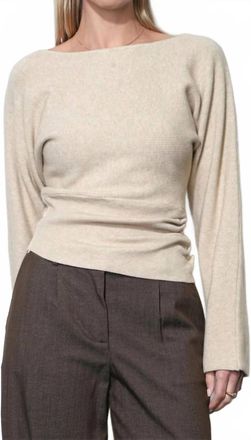 Greylin Miller Side Cinched Dolman Sweater In Oatmeal