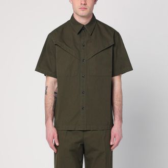 Bottega Veneta Camicia verde kaki in cotone