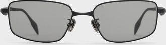 Charles & Keith Celestia Metal-Rim Tinted Rectangular Sunglasses