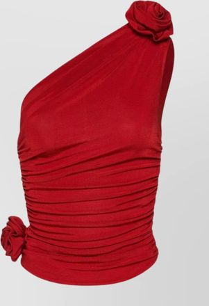Magda Butrym one-shoulder t-shirt 3d roses