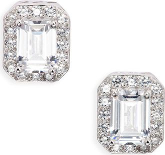 Nordstrom Cubic Zirconia Stud Earrings in Platinum Plated at Nordstrom