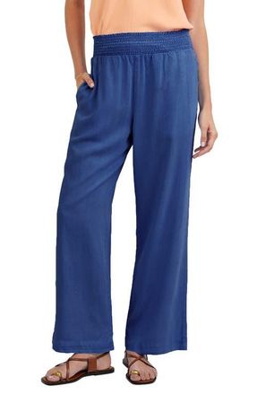 Bella Dahl Smock Waist Wide Leg Pants in Midnight Surf at Nordstrom, Size X-Small