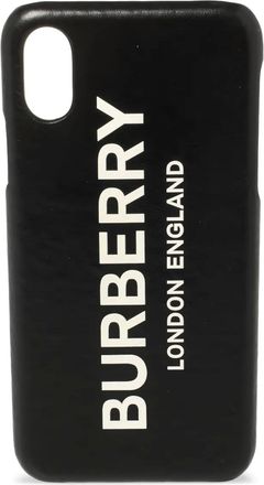Burberry Cover per iPhone in pelle con logo - Nero