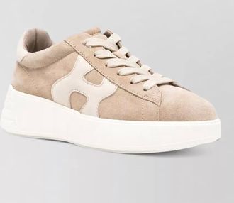 Hogan suede leather platform low-top sneakers