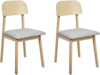 Beliani Beliani - Conjunto de 2 sillas de comedor asiento de tela estructura de madera clara gris claro Scandia