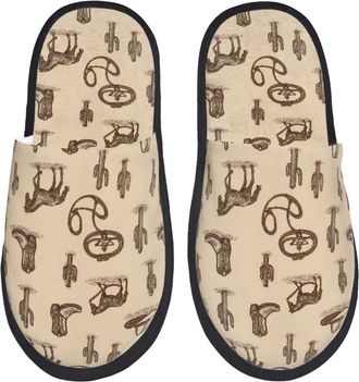 Generic Western Cowboy (1) Men Women Sliders Slip On House Slippers Lightweight House Shoes For Indoor Outdoor Bedroom L