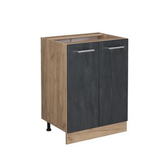 Vicco Mueble Bajo De Cocina R-line, Hormig&oacute;n Negro, 60 Cm Sin Encimera