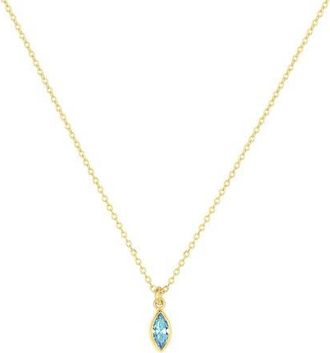 Set & Stones Marquise Birthstone Charm Necklace in Gold /March at Nordstrom