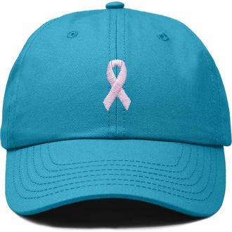 Dalix Pink Ribbon Dad Cap in Teal at Nordstrom