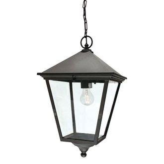 Netlighting Turin Grande 1 Light Outdoor Ceiling Chain Lantern Black IP54 E27