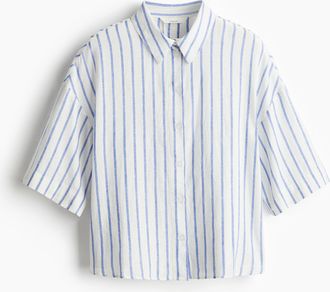 H&M Bluse aus Leinenmix - Blue