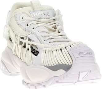 Versace Womens White Calfskin Athletic Sneakers
