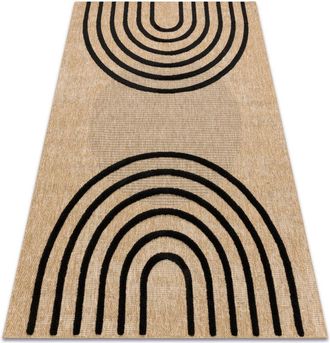 RugsX Spark 0688 Alfombra Beige / Negra - Geom&eacute;trico, Sisal, Estructural Beige 160x220 Cm