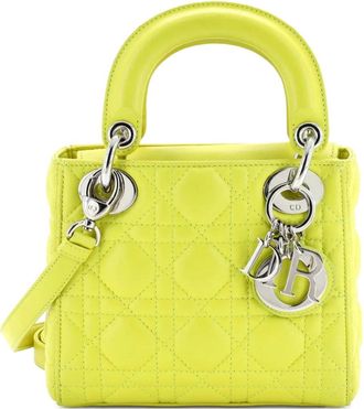 Dior Lady Dior Bag Cannage Quilt Lambskin Mini satchel - Geel