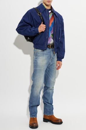 Versace Silk Shirt With Formula 6 Print, Mens, Multicolour