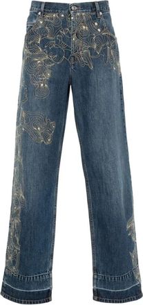Isabel Marant Geborduurde Denim Jeans - Heren - Regular Fit Jeans - Blauw - W32 - Denim - Jeans