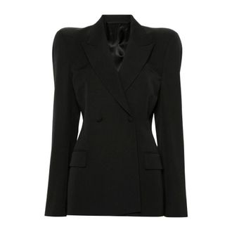Balenciaga Blazers, female, Black, Size: L Wool Blazer