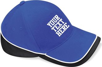 Generic Personalised Embroidered Custom Baseball Multicolour Your Name here, Any Text or Logo Adjustable Peak Summer Sports Gift Cap(Bright Royal/Black/White)