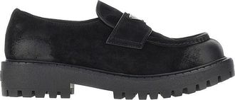 Prada Suede leather loafers with logo Man 7