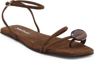 Jeffrey Campbell Lunara Ankle Strap Sandal in Brown Suede Combo at Nordstrom, Size 10