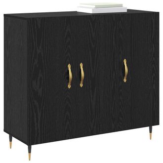 Berkfield Home Sideboard with Storage with Door Black 90 x 34 x 80 cm Engineered wood
