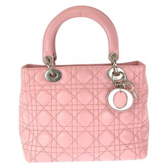 Dior Pink Leather Handbag Tote Bag (Pre-Owned)