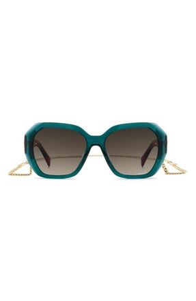Missoni 55mm Gradient Geometric Sunglasses in Teal/Brown Sf at Nordstrom