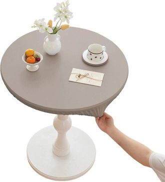 OEM Mantel Redondo El&aacute;stico, Gris, De 120 Cm De Di&aacute;metro