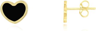The Lovery Mini Onyx Heart Stud Earrings