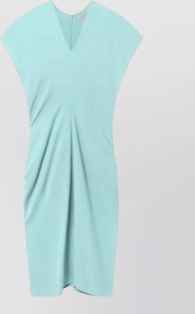 Stella McCartney draped v-neck cap-sleeve midi dress